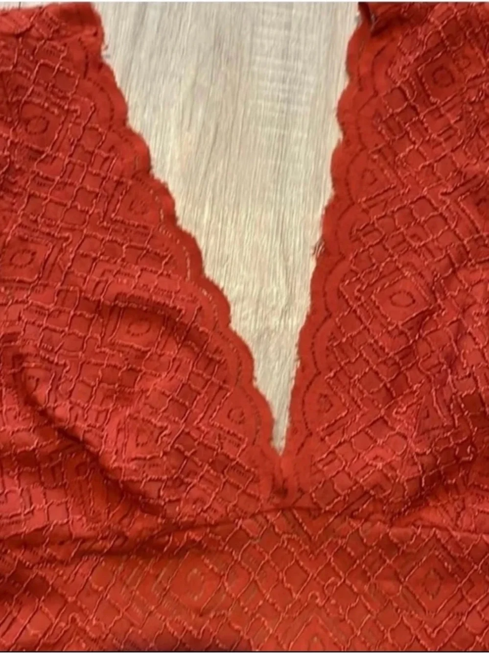 Free People Women’s Deep V Copper Lace Bodysuit Size XS